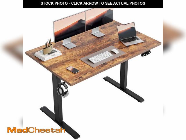 Lot 74-12767473 - 47.2 Inch Electric Height Adjustable Standing Desk, Ergonomic Home Office Desk with Memory Preset, S...