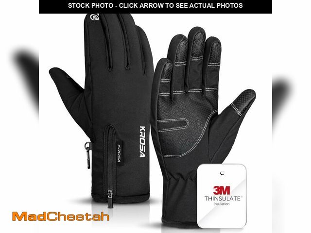 Lot 74-13544957 - krosa Winter Gloves For Men Women Made with 3M Thinsulate, Waterproof Ski Gloves for Cold Weather wi...