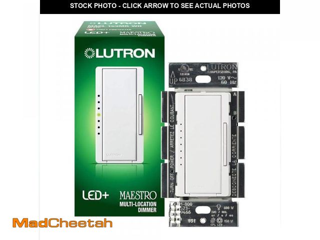 Lot 74-12532094 - Lutron Maestro LED+ Dimmer Switch for Dimmable LED Bulbs, 150W/Single-Pole or Multi-Location, White ...