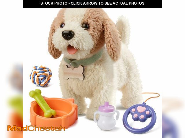 Lot 74-14383663 - OR OR TU Walking Barking Toy Dog with Remote Control Leash, Plush Puppy Electronic Interactive Toys ...
