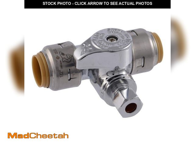 Lot 74-12830124 - SharkBite Max 1/2 in. Push-to-Connect x 1/2 in. Push-to-Connect x 1/4 in. Compression Chrome-Plated ...