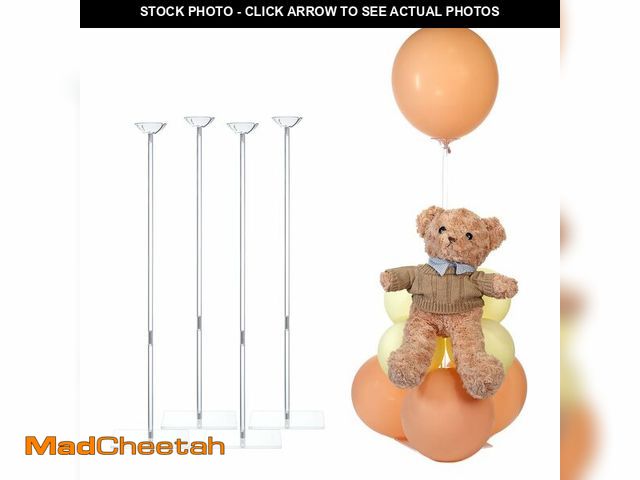 Lot 74-12978514 - TEKXYZ Clear Acrylic Balloon Stands for Table, Adjustable Height 15.75 Inch, 23.6 Inch, 31.5 Inch Re...