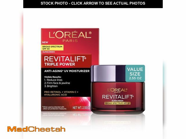 Lot 74-12714318 - L'Oreal Paris Revitalift Triple Power Face and Neck Moisturizer, Anti Aging Face Cream with Broad Sp...