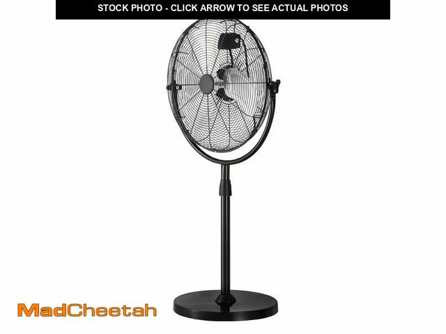 Lot 74-12767464 - KFFKFF 18-Inch Industrial Pedestal Fan, Adjustable Height from 45.3 to 57.9 Inches, Floor Fan with 3...