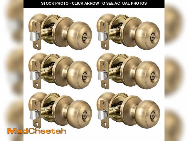 Lot 74-14426708 - Goldenwarm Champagne Bronze Door Knobs Interior, Privacy Door Knobs Keyless Door Lock for Bedroom Ba...