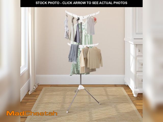 Lot 74-12487662 - Qissep Stainless Steel Foldable 2-Tier Clothes Drying Rack,for Living Room,Balcony and Bedroom Small...