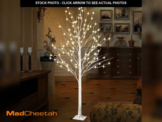 Lot 74-12780333 - Rirool LED Birch Tree Light with Remote Control and 8 Flashing Modes - 6 Ft Warm White 440 LEDs for ...