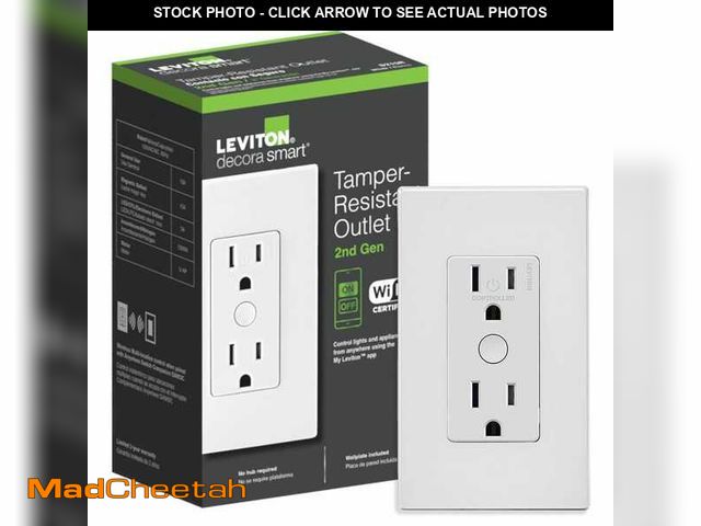 Lot 74-12558029 - Leviton Decora Smart Wi-Fi Tamper Resistant 15A Duplex Outlet (2nd Gen) Works with Alexa/Google/Home...