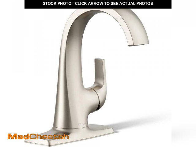 Lot 74-12463763 - KOHLER Cursiva Single Handle Single Hole Bathroom Faucet in Vibrant Brushed Nickel - UNUSED