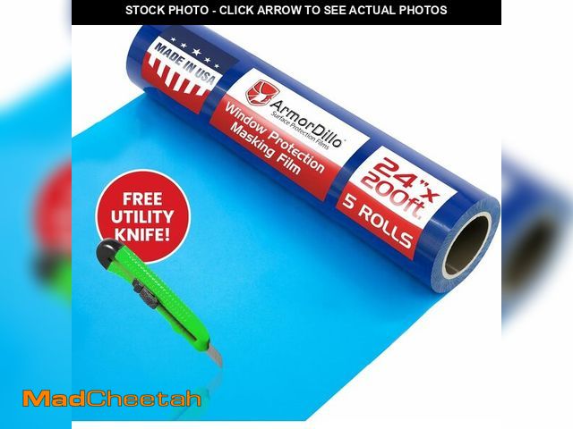 Lot 74-13926852 - ArmorDillo Blue Window Protection Film| 29.96/Roll (5 Rolls/case,1 case), 24" x200'. Temporary Self-...
