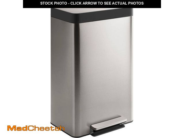 Lot 74-12850319 - 13-Gallon Stainless Steel Step Trash Can with Fingerprint-Resistant Finish - UNUSED