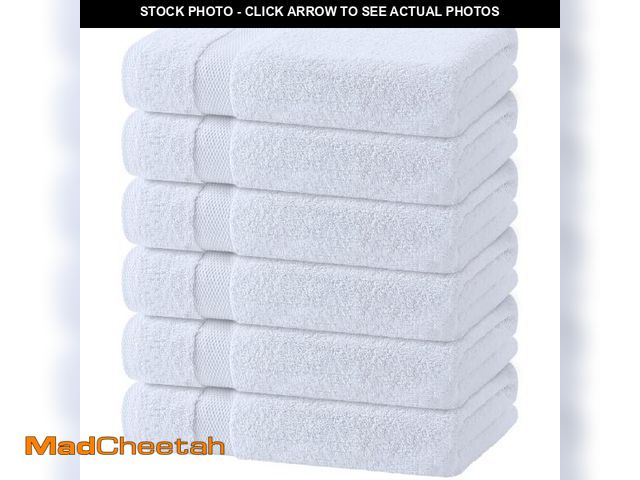Lot 74-12444222 - Wealuxe White Bath Towels 24x50 Inch, 6 Pack - Extra Absorbent Cotton Towel Set for Bathroom - USED