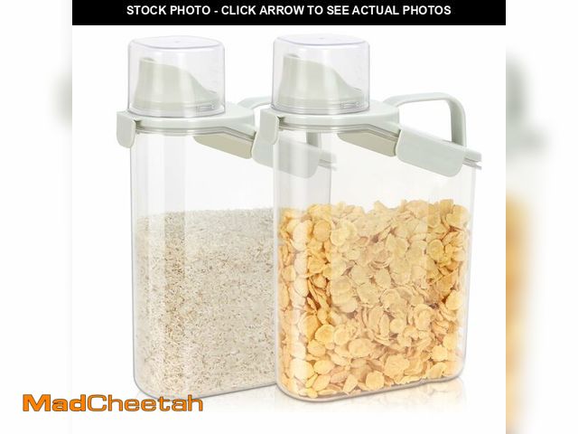 Lot 74-14340305 - TBMax Rice Container Cereal Storage Container 2 Pack 3.2-Quart, Kitchen Pantry Dry Food Storage Hold...