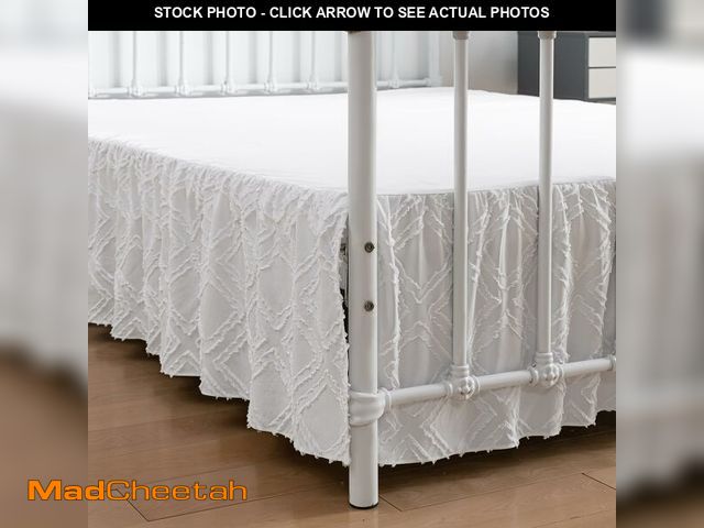 Lot 74-14386076 - Tufted Bed Skirt Full Size, Ruffled Bed Skirt with Split Corners, Full Bed Skirt 18 Inch Drop, Squar...