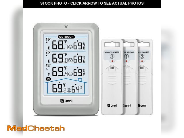 Lot 74-12701982 - Indoor Outdoor Thermometer Wireless, 4.5 Inch Display Digital Hygrometer Thermometer Temperature Hum...