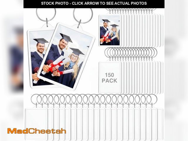 Lot 74-14209849 - Inbagi 150 Pcs Picture Frame Keychain Clear Acrylic Photo Insert Blank Rectangle Keychain Keyring Gi...