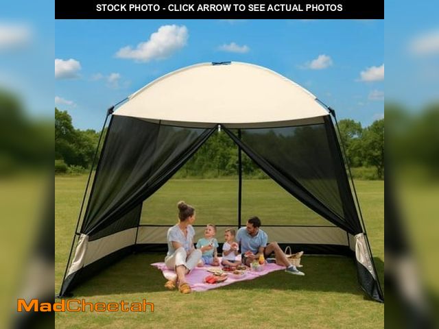 Lot 74-12144363 - Screen House Room  GVDV 11x11 Ft Mesh Net Screen Tent Canopy  Easy Setup &amp; Waterproof &amp; Suns...