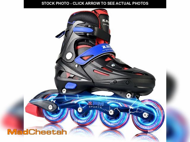Lot 74-14205342 - 2PM SPORTS Adjustable Inline Skates Kids Boys Ages 5-8 8-12 4-6 6-12 10-12 with Light Up Wheels, Rol...