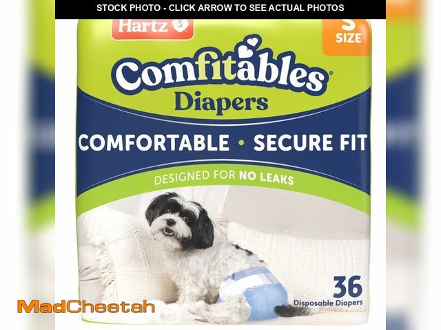 Lot 74-13961169 - Hartz Disposable Dog Diapers, Size S 36 count, Comfortable &amp; Secure Fit, Easy to Put On - UNUSED