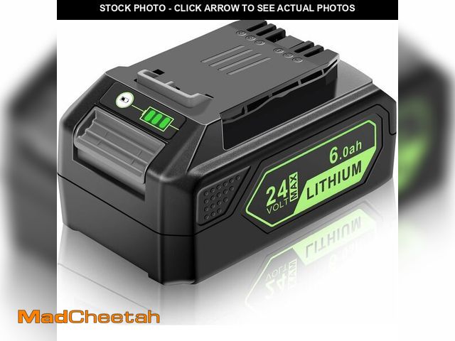 Lot 74-12678321 - MAFACBAC 24V Battery Replacement for Greenworks: 24 Volt 6.0Ah for Greenworks 24V Lithium ion Lawn M...