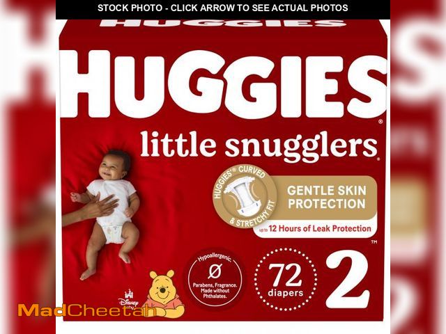 Lot 74-12307979 - Huggies Little Snugglers Baby Diapers, Size 2 (12-18 lbs), 72 Ct - UNUSED