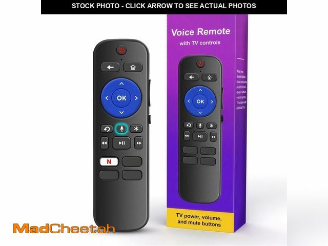 Lot 74-14431175 - Replacement for Roku Voice Remote : 4 Shortcuts &amp; Easy Setup, Purple - UNUSED