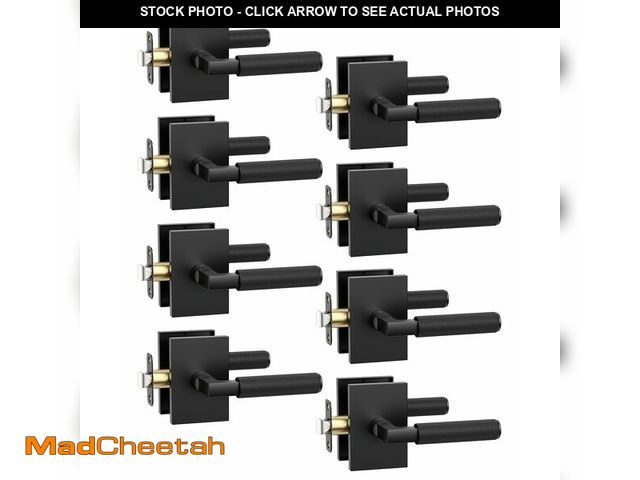 Lot 74-13540276 - Asidrama 8 Pack Black Passage Door Handles, Door Lever with Door Knobs Indoor for Bedroom or Bathroo...