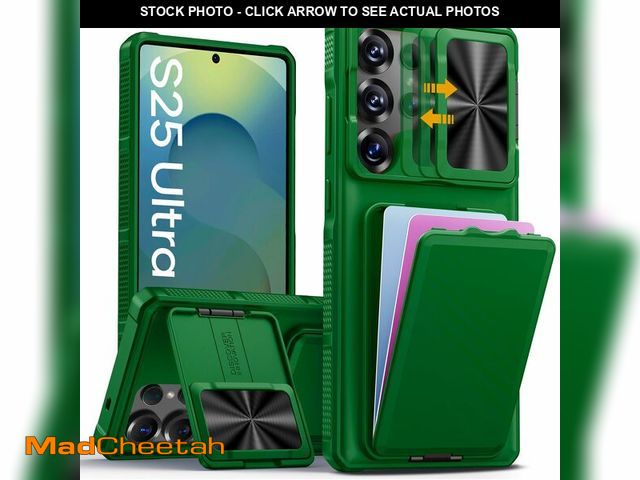 Lot 74-12717347 - SSLOTSCASE for Samsung Galaxy S25 Ultra Case with Card Holder &amp; Camera Cover Stand &amp; Slide L...