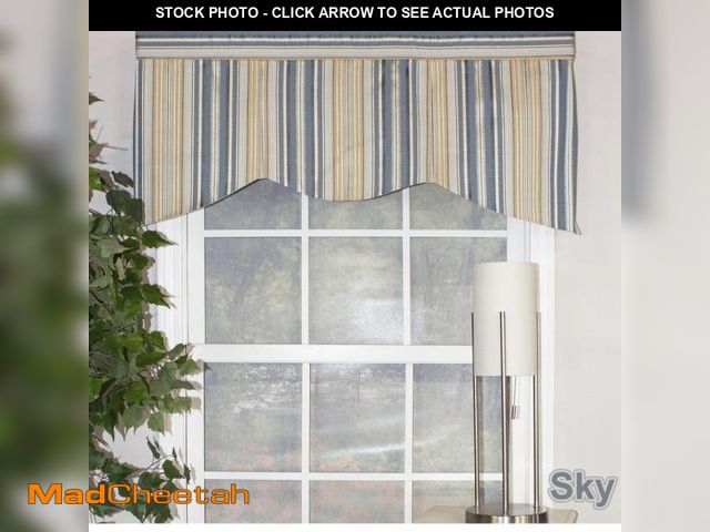 Lot 74-4829476 - RLF Home Abbot Stripe Regal Valance Sky  - Striped - 50"L X 20"H (1 Piece) - UNUSED