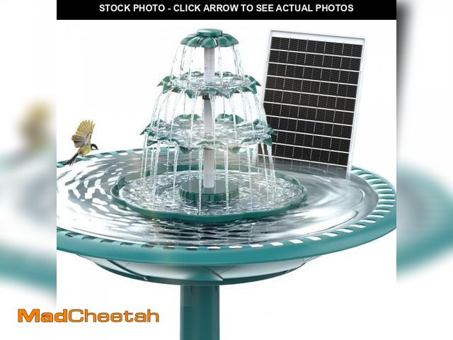 Lot 74-12432480 - AISITIN 6.5W Solar Bird Bath Fountain with 3 Tiered Bird Bath Upgraded 2025, DIY Detachable Solar Wa...
