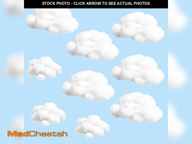 Lot 74-13947056 - 9pcs Clouds Decorations for Ceiling, Cotton Simulation Hanging Cloud Decoration, 3D Artificial Fake ...