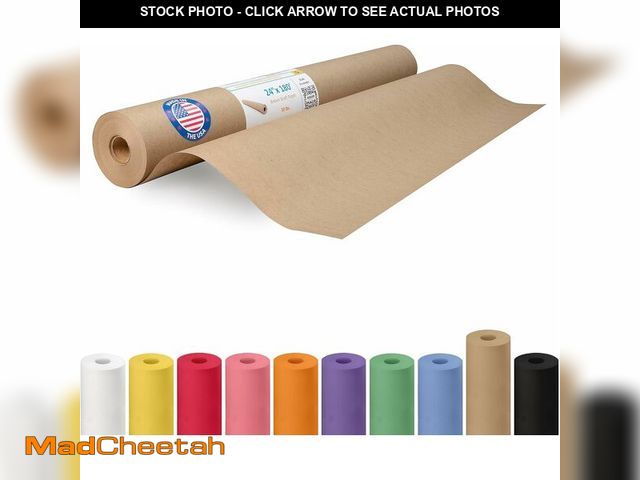 Lot 74-14581903 - IDL Packaging 24" x 2160" (180 feet) - Brown Kraft Paper Roll - 30lb Thickness - Quality Paper for P...