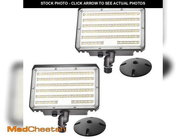 Lot 74-12708387 - 2Pack 80W LED Flood Light Outdoor, Security Light with Dusk-to-Dawn Photocell 5000K Daylight 12,000L...
