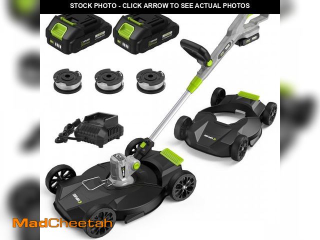 Lot 74-12155495 - Vipuse 12 Inch 3-in-1 Electric Cordless String Trimmer/Edger/Mower with Two 2.0Ah Batteries and Fast...