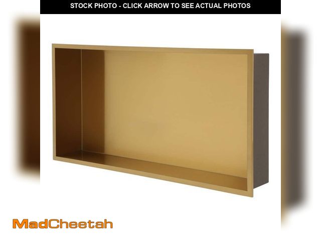 Lot 74-12827169 - Sarlai 24 in. W x 4 in. H x 12 in. D Stainless Steel Shower Niche Set of 1 Piece in Gold Single Shel...