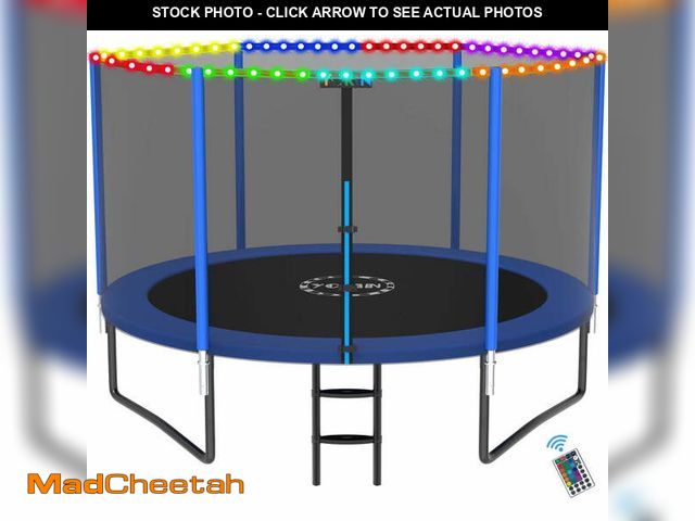 Lot 74-13774264 - YORIN Trampoline for 2-3 Kids, 8FT Trampoline for Adults with Enclosure Net, Ladder, Light, 800LBS W...