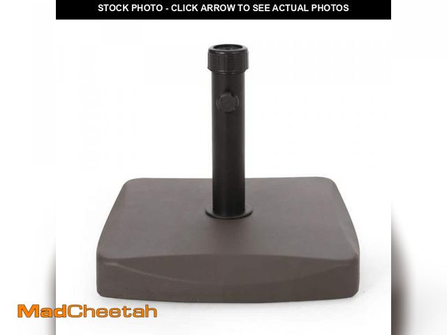 Lot 74-12492431 - Noble House Rory 60 lbs. Concrete and Iron Outdoor Patio Umbrella Base in Brown - UNUSED
