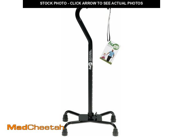 Lot 74-12633091 - Hugo Mobility 731-840 Adjustable Quad Walking Cane, Ebony - UNUSED