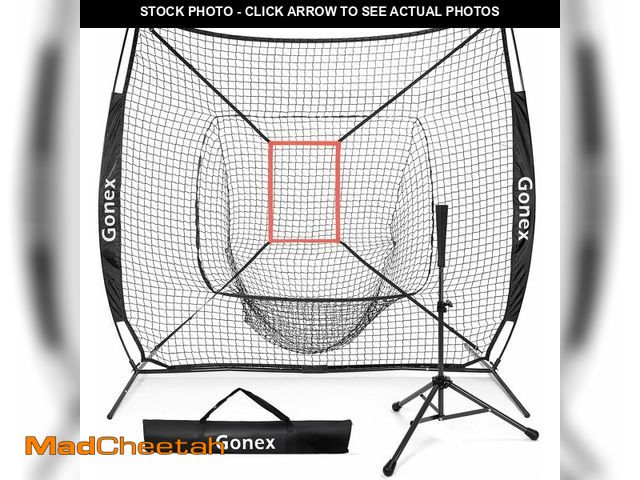 Lot 74-14078753 - Gonex 7' x 7' Baseball Softball Practice Net Set with Batting Tee for Hitting and Pitching Batting, ...