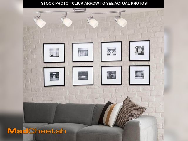 Lot 74-13052849 - Hampton Bay 3 ft. Brushed Nickel Integrated LED Ceiling Mounted Hardwired Track Lighting Kit with 4-...