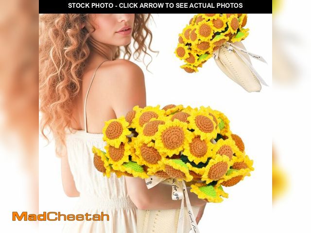 Lot 74-14149863 - LOKOZ Sunflower Crochet Flower Bouquet Blanket, Teacher Appreciation, Mom Gifts for Mothers Day Gran...