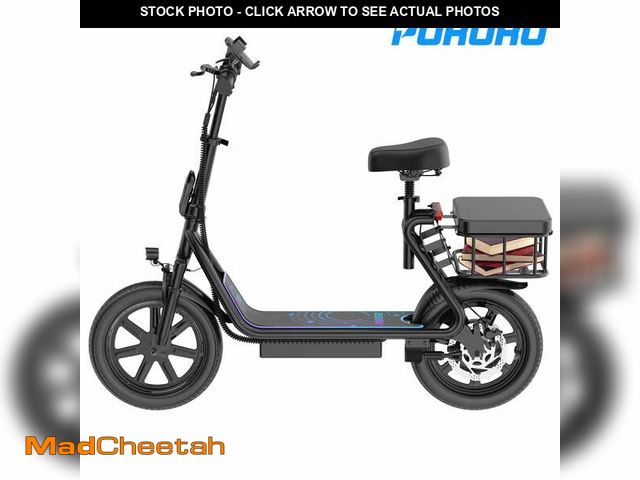 Lot 74-12767964 - (MISSING SEAT,TIRE,HARDWARE) PORORO SLW50P Electric Scooter with Seat for Adults, Max 55 Miles Range...