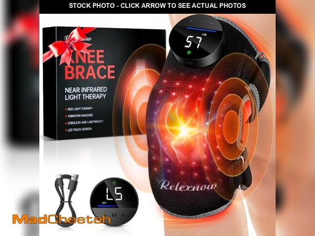 Lot 74-11555851 - Red Light Therapy Knee Brace, Vibration Knee Massage with Extension Band, Wireless Rechargeable Cont...