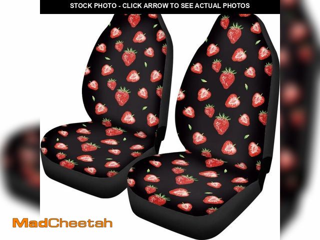 Lot 74-14059293 - Finagallathe Black Strawberry Automotive Seat Covers Front Seat for Cars SUV Pick-up Truck Universal...