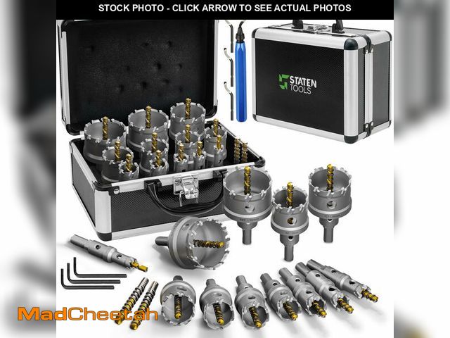 Lot 74-12718167 - Tungsten Carbide Hole Saw Kit 22 Pcs Ã¢â¬â Carbide Hole Saw Set 9/16" to 2-1/8" for Metal, Stainl...