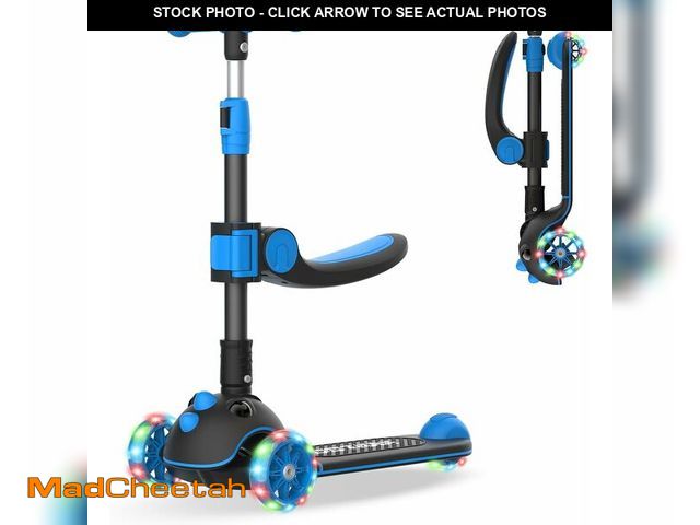 Lot 74-13709702 - Gotrax KS3 Pro Kick Scooter for Kids, One Key Removable Seat &amp; 3 Extra Wide PU Light-Up Wheels a...