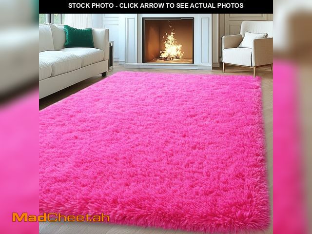 Lot 74-14062560 - Mugorn Hot Pink Fluffy Soft Rugs for Girls Bedroom, 8x10 Large Shaggy Area Rugs for Kids Playroom, C...