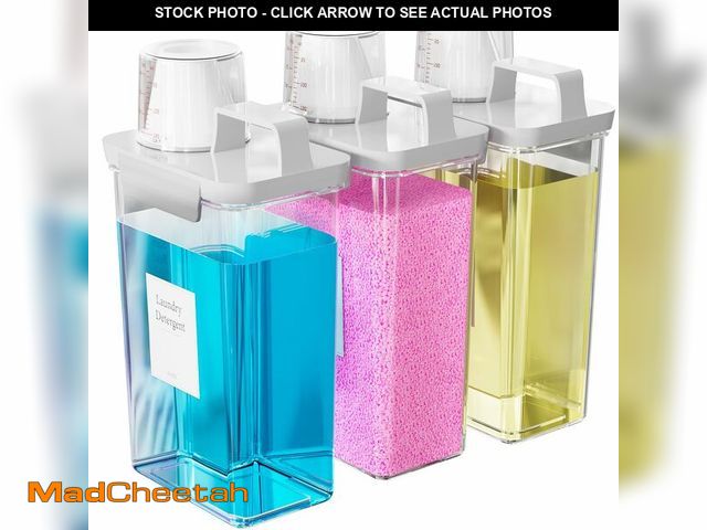 Lot 74-12603748 - Hordely 77.8OZ Laundry Detergent Dispenser Container, 3 Pack Liquid Laundry Dispenser, Plastic Deter...