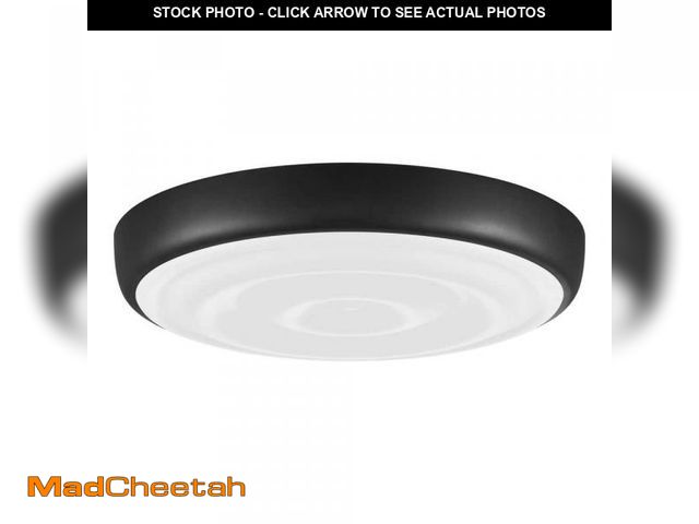 Lot 74-12146264 - Commercial Electric 15 in. Light Matte Black Adjustable CCT and Brightness Integrated LED Ceiling Fl...