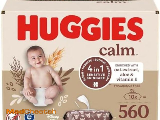 Lot 74-12137757 - Huggies Calm Baby Wipes, Unscented, Hypoallergenic, 10 Push Button Packs (560 Wipes Total) - UNUSED